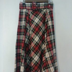 H&M belted plaid skirt